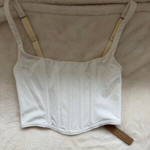 SKIMS White Corset Top